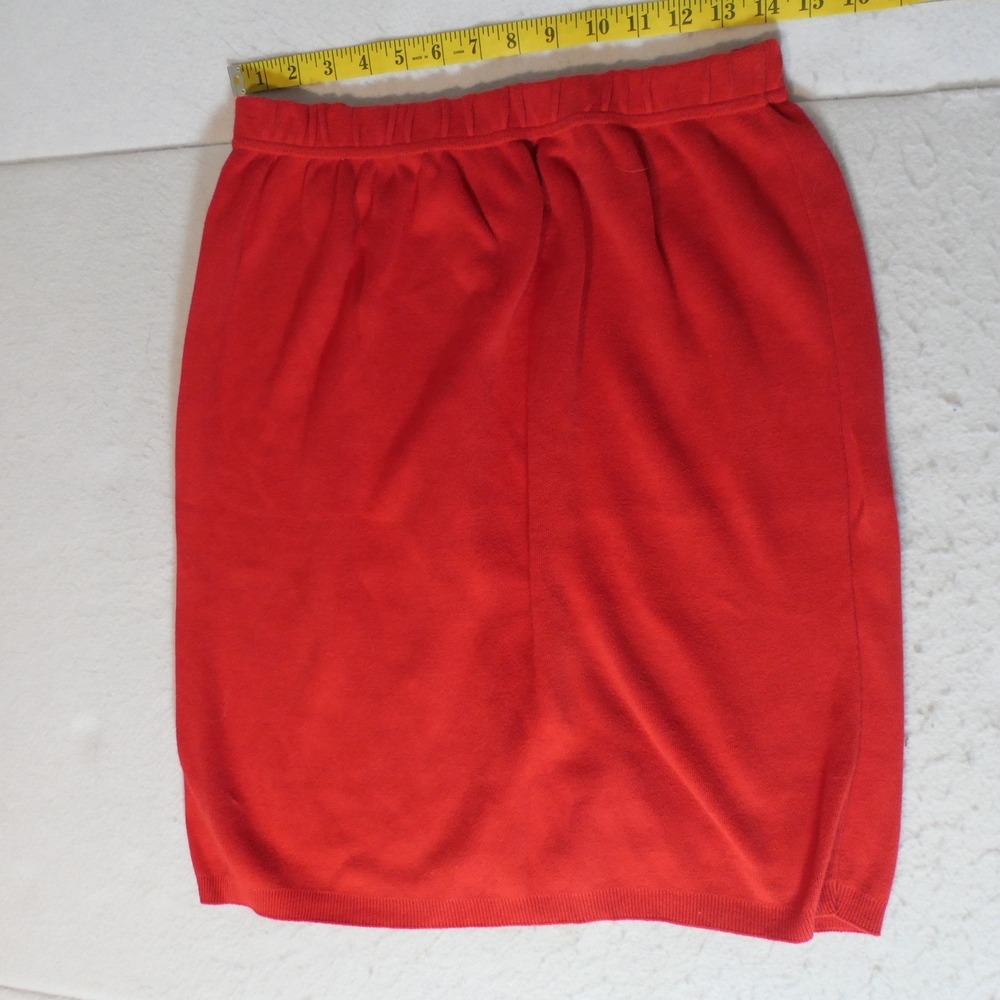 Moda Intl Womens Knit Mini Skirt L Red Vintage Cotton 90s Retro Americana Basics